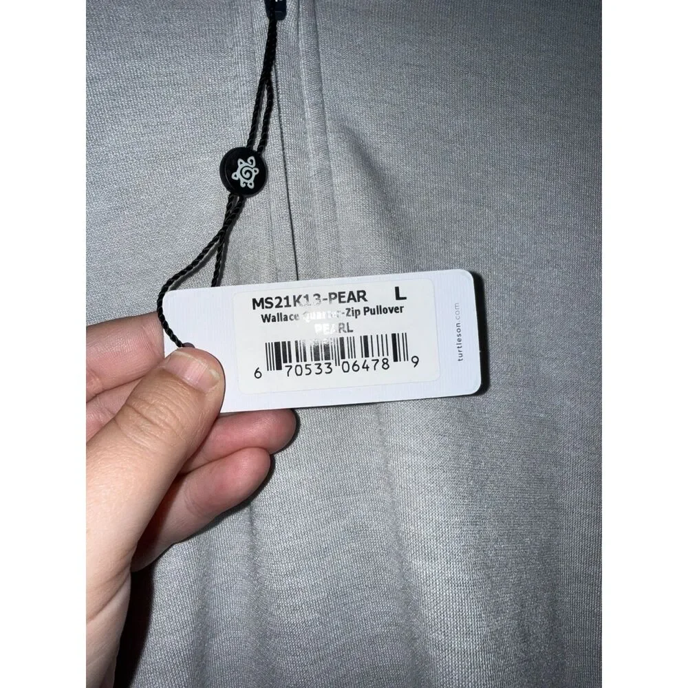 NWT Men's Turtleson 'Wallace' Quarter-Zip in Pearl | Size Large | Golf, Outdoors